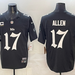 Men's Buffalo Bills #17 Josh Allen Black 'Motor Gothic Edition' Vapor Limited Jersey