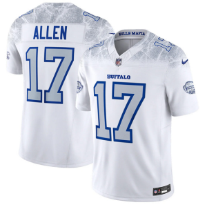 Men's Buffalo Bills #17 Josh Allen White 2025 F.U.S.E. ??Rivalries?? Vapor Limited Football Stitched Jersey