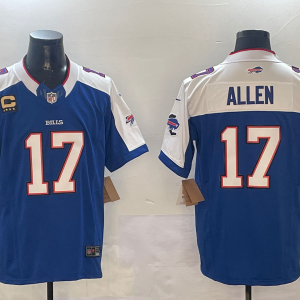 Men's Buffalo Bills #17 Josh Allen Blue F.U.S.E. With 4-Star C Patch Special Vapor Limited Jersey