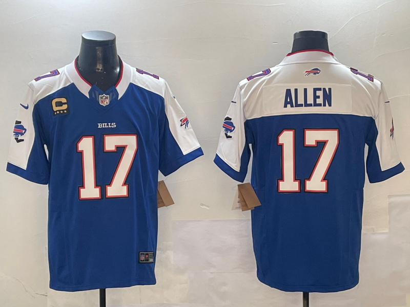 Men's Buffalo Bills #17 Josh Allen Blue F.U.S.E. With 4-Star C Patch Special Vapor Limited Jersey