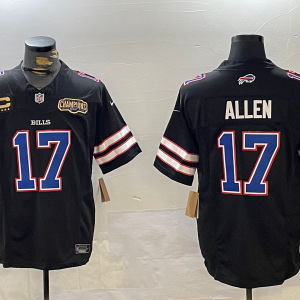 Men's Buffalo Bills #17 Josh Allen  Black F.U.S.E. With 4-Star C Patch Champions Special Vapor Limited Jersey