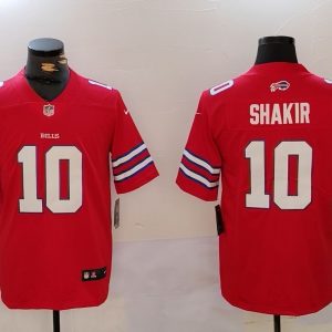 Men's Nike Buffalo Bills #10 Shakir Red Vapor Untouchable Limited Jersey