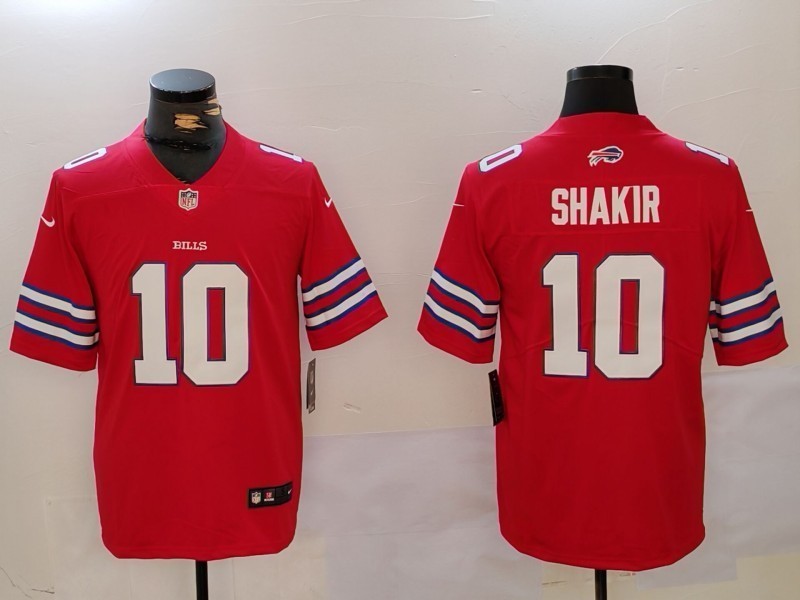 Men's Nike Buffalo Bills #10 Shakir Red Vapor Untouchable Limited Jersey