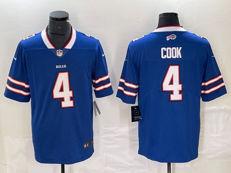 Men's Buffalo Bills #4 Cook Blue Vapor Untouchable Limited Stitched Jersey