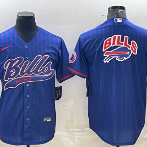 Men's Buffalo Bills Team Big Logo With Patch Cool Base Stitched Baseball Jersey