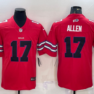 Men's Buffalo Bills #17 Josh Allen Red/Black Vapor Untouchable Limited Jersey