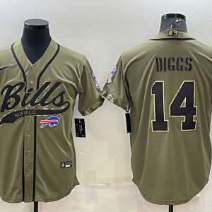 Men's Buffalo Bills #14 Stefon Diggs 2022 Olive Salute To Service Baseball Nike Jersey