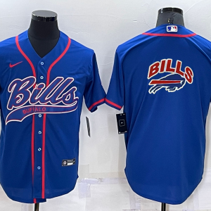 Men's Buffalo Bills Blank Royal Blue Baseball Nike Jersey