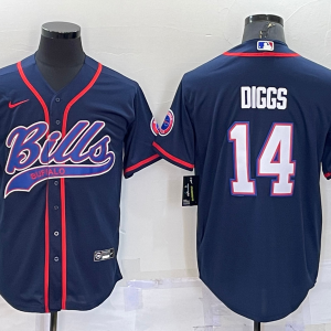 Men's Buffalo Bills #14 Stefon Diggs Blue Baseball Nike Jersey