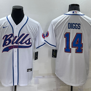 Men's Buffalo Bills #14 Stefon Diggs White Baseball Nike Jersey