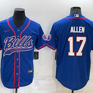 Men's Buffalo Bills #17 Josh Allen Royal Blue Baseball Nike Jersey