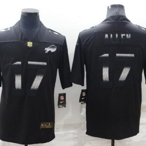 Men's Buffalo Bills #17 Josh Allen Black Shadow Limited Jersey