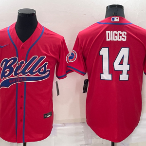 Men's Buffalo Bills #14 Stefon Diggs Red Baseball Nike Jersey