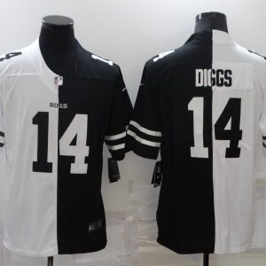 Men's Buffalo Bills #14 Stefon Diggs Black White Split Vapor Untouchable Limited Jersey