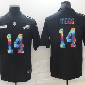 Men's Buffalo Bills #14 Stefon Diggs 2020 Black Crucial Catch Limited Jersey