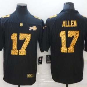 Men's Buffalo Bills #17 Josh Allen Black Leopard Vapor Limited Jersey