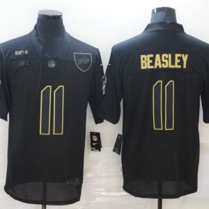 Men's Nike Buffalo Bills #11 Beasley 2020 Black Salute To Service Limited Jersey
