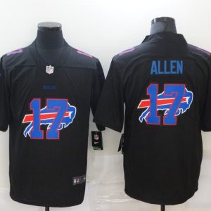 Men's Buffalo Bills #17 Josh Allen Black Shadow Logo Limited Jersey