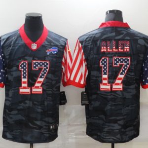 Men's Buffalo Bills #17 Josh Allen 2020 Camo USA Flag Limited Jersey
