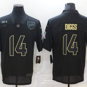 Men's Nike Buffalo Bills #14 Diggs 2020 Black Salute To Service Limited Jersey