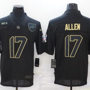 Men's Buffalo Bills #17 Josh Allen 2020 Black Salute To Service Limited Jersey