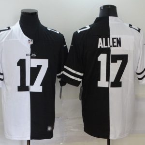 Men's Buffalo Bills #17 Josh Allen Black/White Split 2020 Vapor Untouchable Limited Jersey