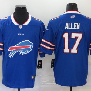 Men's Buffalo Bills #17 Josh Allen Blue Team Big Logo Number Vapor Untouchable Limited Jersey