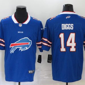 Men's Nike Buffalo Bills #14 Diggs Blue Team Big Logo Number Vapor Untouchable Limited Jersey