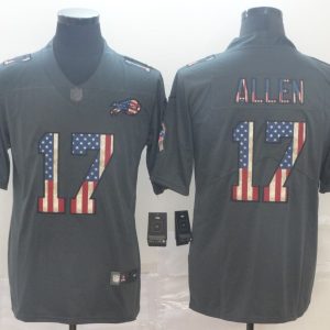 Men's Buffalo Bills #17 Josh Allen Grey 2019 Salute To Service USA Flag Fashion Limited Jersey