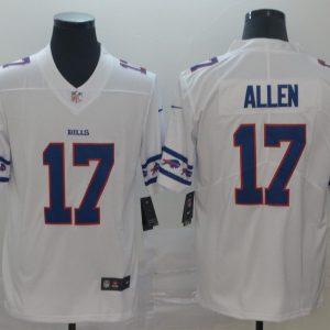 Men's Buffalo Bills #17 Josh Allen White 2019 Team Logo Cool Edition Stitched Jersey