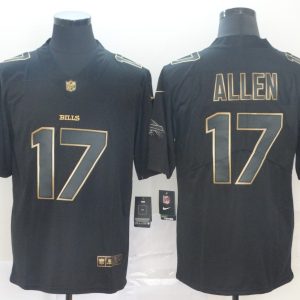Nike Bills #17 Josh Allen Black Gold Vapor Untouchable Limited Men Jersey