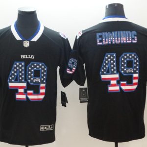 Nike 2018Buffalo Bills #49 Tremaine Edmunds USA Flag Fashion Black Color Rush Limited Jersey