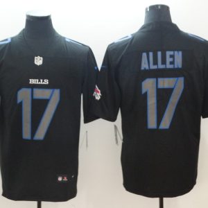 Nike 2018 Buffalo Bills 17 Allen Fashion Impact Black Color Rush Limited Jersey