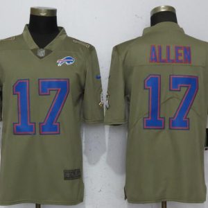 New Nike Buffalo Bills 17 Allen Olive Salute To Service Limited Jersey