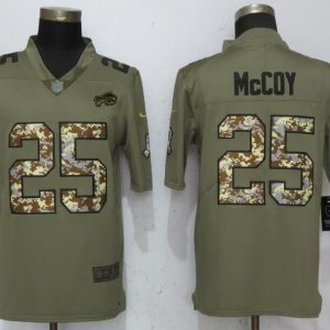 New Nike Buffalo Bills 25 McCoy Olive/Camo Carson 2018 Salute to Service Limited Jersey