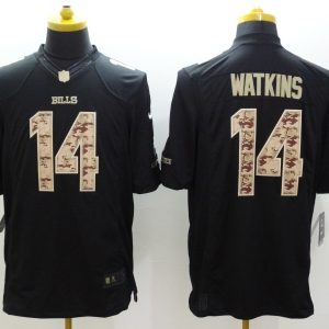 Nike Buffalo Bills #14 Watkins Black Salute TO Service Jersey