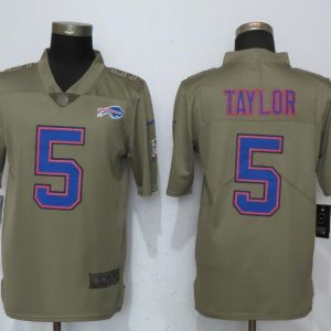 New Nike Buffalo Bills 5 Taylor Olive Salute To Service Limited Jersey