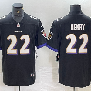 Men's Baltimore Ravens #22 Henry Black Vapor Untouchable Limited Jersey