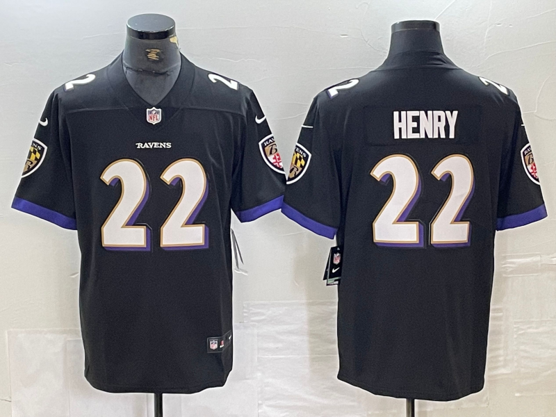 Men's Baltimore Ravens #22 Henry Black Vapor Untouchable Limited Jersey