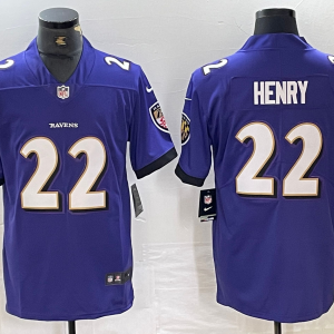Men's Baltimore Ravens #22 Henry Purple Vapor Untouchable Limited Jersey