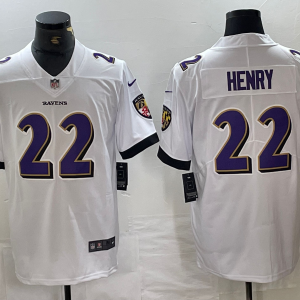 Men's Baltimore Ravens #22 Henry White Vapor Untouchable Limited Jersey