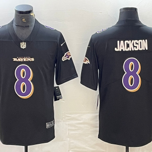 Men's Baltimore Ravens #8 Lamar Jackson Black Vapor Football Limited Jersey