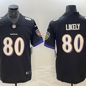 Men's Baltimore Ravens #80 Isaiah Likely Black Vapor Untouchable Limited Jersey