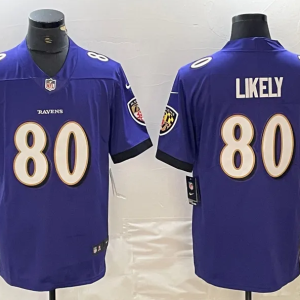 Men's Baltimore Ravens #80 Isaiah Likely Purple Vapor Untouchable Limited Jersey