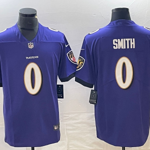 Men's Baltimore Ravens #0 Smith Purple Vapor Untouchable Limited Jersey