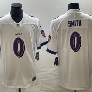 Men's Baltimore Ravens #0 Smith White Vapor Untouchable Limited Jersey