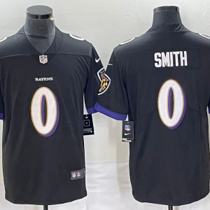 Men's Baltimore Ravens #0 Smith Black Vapor Untouchable Limited Jersey