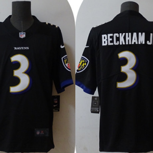 Men's Baltimore Ravens #3 Odell Beckham Jr. Black Vapor Untouchable Limited Jersey