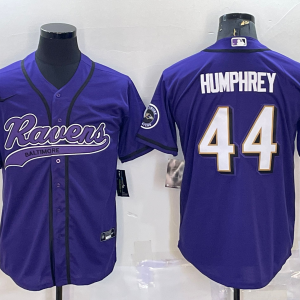 Men's Baltimore Ravens #44 Humphrey Purple Baseball Nike Jersey