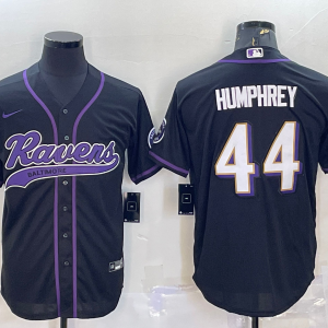 Copy Men's Baltimore Ravens #44 Humphrey Black Baseball Nike Jersey